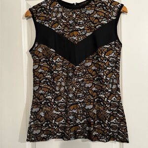 Black and Gold Sleeveless Top Size 4/6.